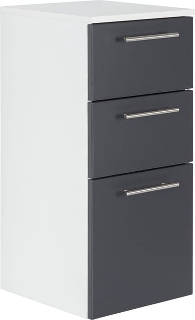 Badkamerkast Ivar Antraciet - Wit - Breedte 35.2 cm - Hoogte 75 cm - Diepte 36.8 cm