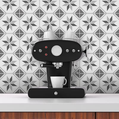 Zelfklevende tegelmuurstickers voor keuken en badkamer - 30 cementtegelstickers, Azulejos Isia - 30 stickers, 10x10cm