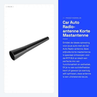 Dailygoods- Auto Antenne Korte Mastantenne - Antenne Decoratief - Antenne voor SLK - Antenne voor E320 - Uniek Ontwerp - Geen Ontvangstfunctie