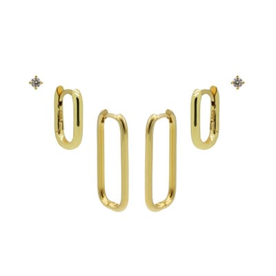 Karma 925 Sterling Silver Gold-coloured Sun Kissed Earparty EPV06GP
