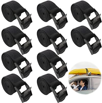 Korte Spanbanden 1 m met Klemsluiting - 10 Stuks voor Fiets, Motorfiets en Bagage