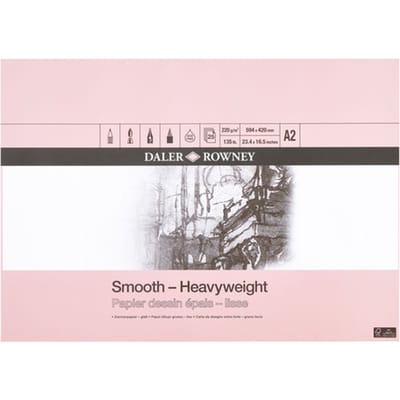 Tekenpapier Daler-Rowney Smooth Heavyweight 220gr A2 natuurlijk wit