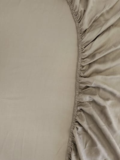 Kayori Emma Topper Hoeslaken Katoensatijn - 180x200cm - Zand