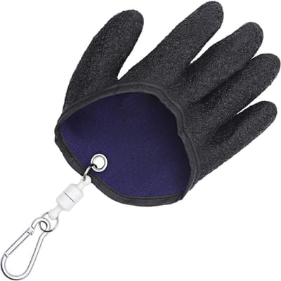 Vishandschoenen met magneetsluiting ter bescherming tegen prikken en schaafwonden, waterdicht, antislip en geschikt voor het vangen van de vis. black