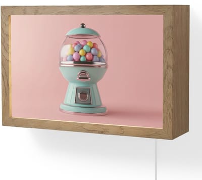 Wandlamp 30x20 cm - Oplaadbaar - Kauwgom - Retro - Snoep - Roze - Wandlampen binnen woonkamer - Slaapkamer lamp met kabel - Decoratieve nachtlamp - Vloerlamp snoer