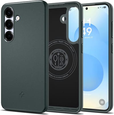 Spigen Geschikt voor Samsung Galaxy S25 - Thin Fit MagFit - Geschikt voor Mag - Back Cover Hoesje - Groen