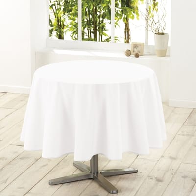 Tafellaken-Tafelzeil - textiel Essentiel wit rond 180 cm