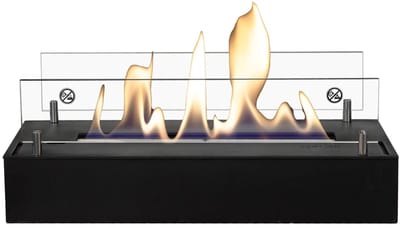 Xaralyn Bio-ethanol haard - bio-ethanol brander M - zwart - 2 KW verwarming - bio-ethanol inbouwhaard - echte vlammen