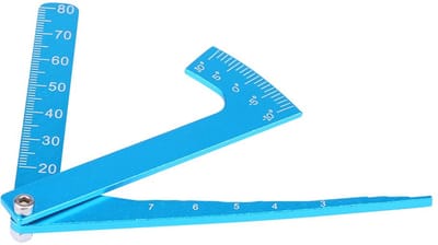 RC Verstelbare Liniaal - RC Accessoires - RC Auto Afstellen - Nauwkeurige Meting - 10.2 x 8 cm - Blauw