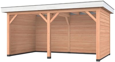 Douglas overkapping, 500 x 300, met achterwand en twee zijwanden, Westwood Holland Basic