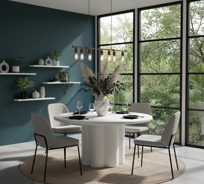 Ronde eetkamertafel modern wit MDF - Wit - Novihome