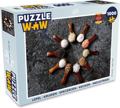 Puzzel Lepel - Kruiden - Specerijen - Keuken - Industrieel - Legpuzzel - Puzzel 1000 stukjes volwassenen