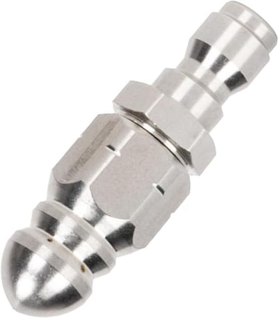 Afvoerreiniger Nozzle - Verstoppingsverwijderaar Pijpen - Leidingen Reinigen - 360 Graden Reiniging - 1/4 Inch - Zilver
