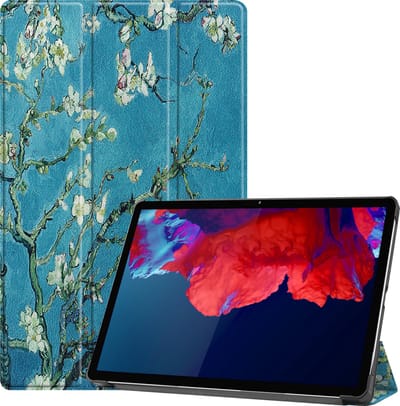 Hoesje Geschikt voor Lenovo Tab P11 Plus - Dun & Stevig - Trifold Bookcase - Hard Cover - Hardcover Book Case - Tablet Hoes - Bloesem