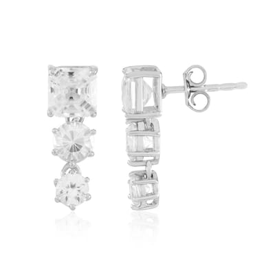 Cavill - Elegante Zilveren Oorbellen - 925 Sterling Zilver - Cambodjaanse Zirkonia 4,75 ct - Achthoekige en Ronde Briljant Geslepen - Luxe Oorbellen