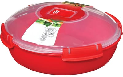RONN® Magnetron Bakjes met Deksel - Magnetron Bakjes - Magnetron Bord met Deksel - Rood - 23cm x 21cm x 8cm