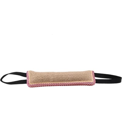 Duurzame Jute Huisdier Hond Scheur Bijt Training Stok Trek met Twee Handvatten beige