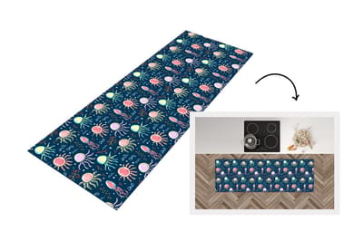 Keukenloper - Loper keuken - Design - Dieren - Kwallen - 150x50 cm - Keukenloper vinyl