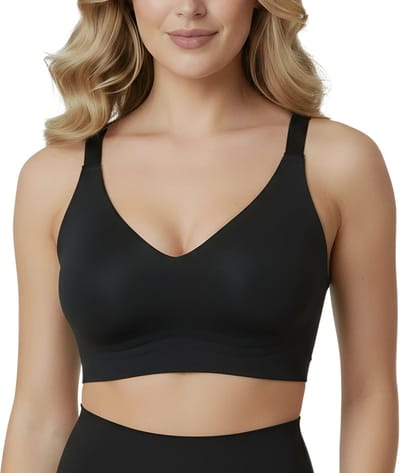 Naadloze Push Up BH zonder Beugel - Maat S - Zwart - Met Uitneembare BH Vulling - Verstelbare Bandjes - Extra Comfortabele Sport BH - Zwangerschap bh - Beugelloze BH - Met Push Up - Magic Bra