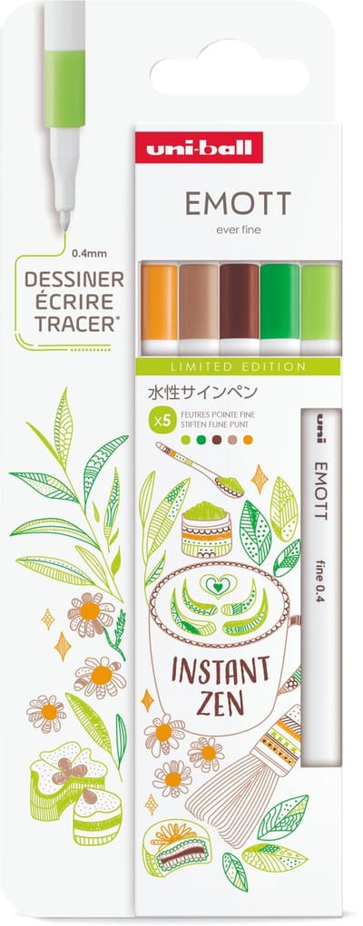 Uni Emott Fineliner Set 5 Stuks Instant Zen