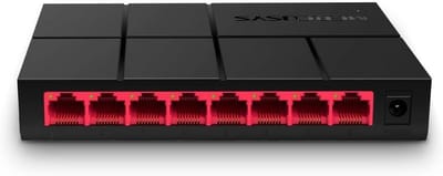 Netwerk Switch - Gigabit Hub - Snelle Internetverbinding - 8 Poorten - 145x72x25mm - Zwart