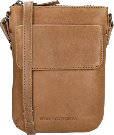 Hide & Stitches Porto Crossbodytas - Taupe - 100% Leer.