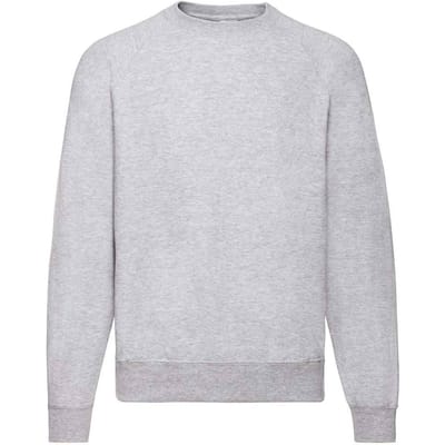 Fruit Of The Loom Volwassenen Unisex Klassiek Raglan Sweatshirt (Heide Grijs)