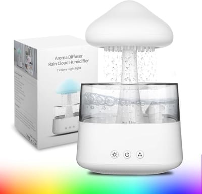 Luchtbevochtiger - Vernevelaar Aroma - Luchtkwaliteit Verbeteren - 7 LED-lichtmodi - 450 ml - Wit