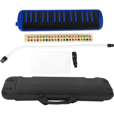 Melodica met 32 ​​toetsen, blaasinstrument, geschikt voor beginners, inclusief oefentas F32s(Blauw )