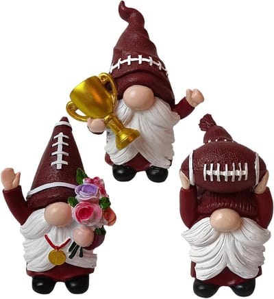 Kabouter Beeldjes - Tuin Decoratie - Woonkamer Aankleden - Voetbal Thema Ontwerp - Set van 3 - Meerkleurig