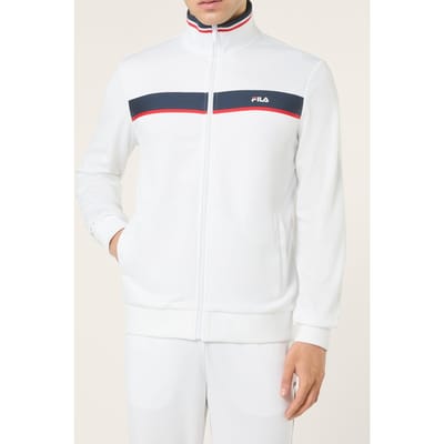 FILA Sagano Regular Taped Track Jacket Bright White-black Iris Size: S | Hoodies & Sweatshirts Outlet | Heren | Wit