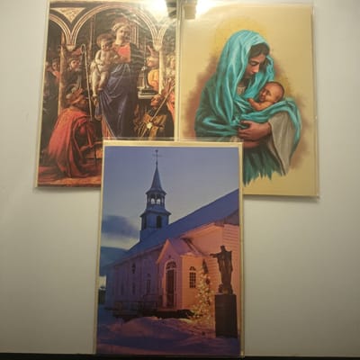 6 Kerst Religieus Wenskaarten - Winter Kerk Sneeuw Kerkelijk Wenskaart - Kerstmis - Christmas - Weihnachten - Noel - Rechthoek 11,5x17cm - Met Envelop