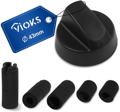 Universele Draaiknop voor Fornuis en Oven met 4 Adapters - 43 mm Diameter