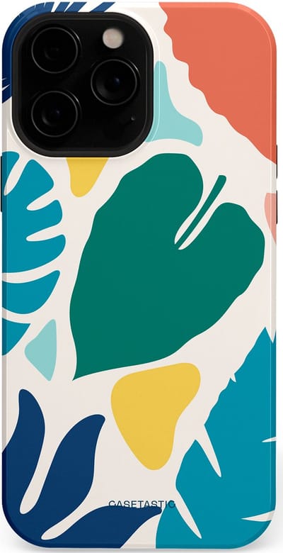 Casetastic Hoesje Geschikt voor Apple iPhone 13 Pro Max Magsafe - Stijlvolle Beschermende Duo-layer Case - Moderne Kunstbladeren