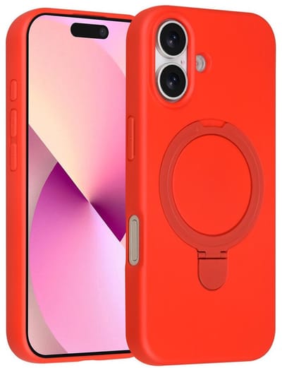 Telefoonhoesje geschikt voor iPhone 17 - Magnetische Backcover met Ringstand - Geschikt voor MagSafe-accessoires - FuturiQ - Classic Red