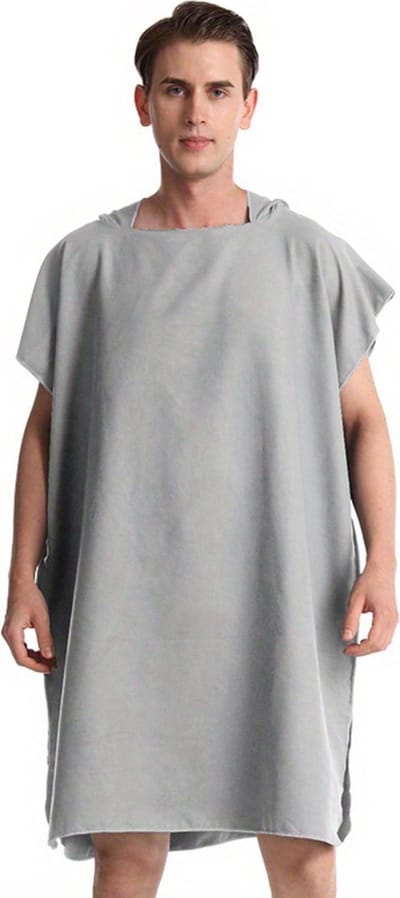 Nivard Surf Poncho - Dames - Heren - Omkleed Handdoek - Volwassenen - Zacht - Poncho - Grijs