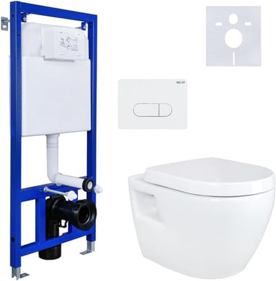 Wandcloset Set - Hangend Toilet - Badkamer Vernieuwen - Softclose Zitting - 35 x 35 x 51 cm - Wit