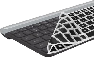 kwmobile Keyboard Cover Compatible with Logitech MK470 / K580 - Keyboard Cover US English QWERTY - Black