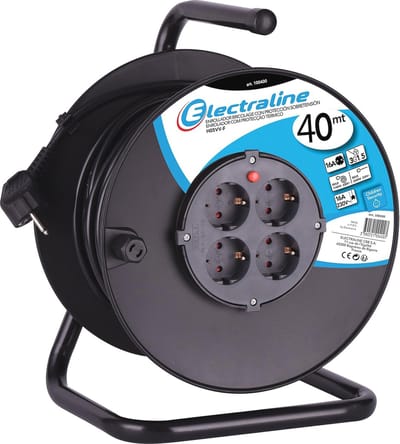 Kabelhaspel 25 meter met 4 geaarde stopcontacten - IP20 indoor verlengkabel