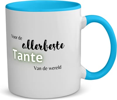 Akyol - voor de allerbeste tante van de wereld koffiemok - theemok - blauw - Tante - de beste tante - verjaardagscadeau - verjaardag - cadeau - cadeautje voor tante - tante artikelen - kado - geschenk - gift - 350 ML inhoud
