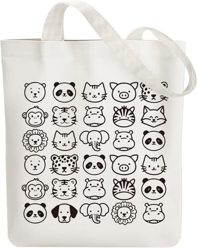 Grote Canvas Tote Bag voor Dames - Stevige Stoffen Schoudertas Herbruikbaar