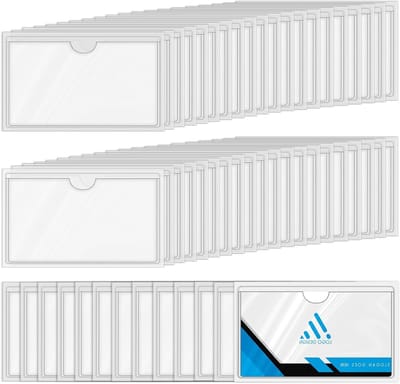 Set van 100 Zelfklevende Labelhouders, 10 x 6 cm, Transparant, Watervast, Ideaal voor Organiseren, Sorteren en Bedrijfspresentaties