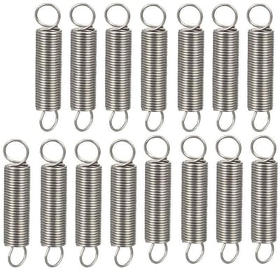 Dubbele Haak Spiraalveren - Trekveren RVS - Reparatie & Onderhoud - Roestvrij Staal - 1.2x10x50mm - Zilverkleurig