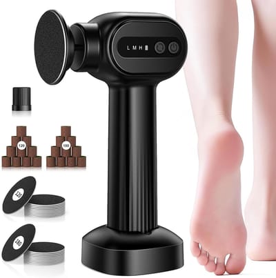 SnelShoppen - Upgrade Eelt Verwijderaar Elektrisch 2-in-1 Pedicureset voor Voetverzorging, 6 Versnellingen, Oplaadbaar, IPX7 Waterdicht voor Droge, Ha