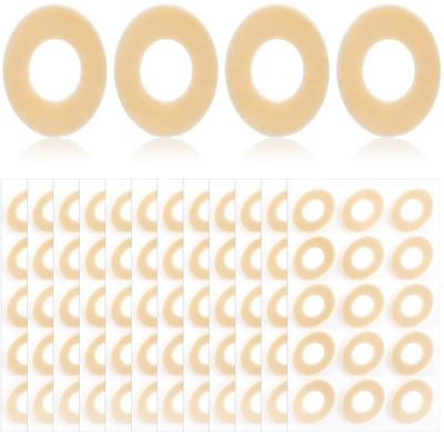 Dailygoods- Eeltpads 180 Stuks - Ovale Schuimrubberen Kussens - Kleefpads voor Onderkant Voet - Bescherming tegen Schuren - Beige Latex Spons - Maïspads