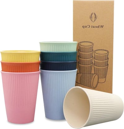 Herbruikbare Plastic Bekers voor Kinderen - Vaatwasserbestendige, Schokbestendige Drinkbekers voor Feesten en Bijeenkomsten in 8 Kleuren - Set van 8