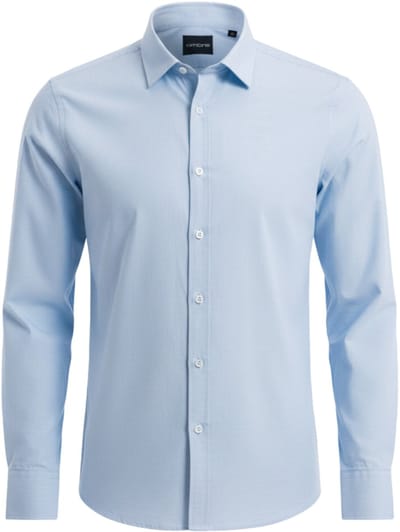 OMBRE Overhemd - Regular Fit - Katoen - Lange Mouw Lichtblauw S