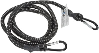 GEKO Elastisch koord met karabijnhaken - 10 mm - 180 cm - zwart