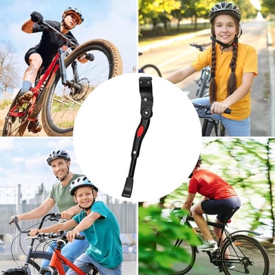 Famanu - In hoogte verstelbare aluminium fietsstandaard met antislipvoet, geschikt voor 61–69 cm wiel – Zwart