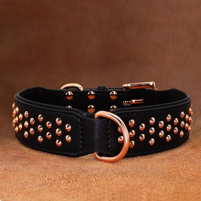 Leren hondenhalsband met studs Duurzaam Grote Hond Huisdier Halsbanden Duitse Herder Grote Halsbanden Verstelbaar Voor Middelgrote Grote Hond Pitbull L